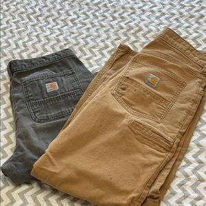 Carhartt Black and Brown Utility Pants 30 waist and 32 long.